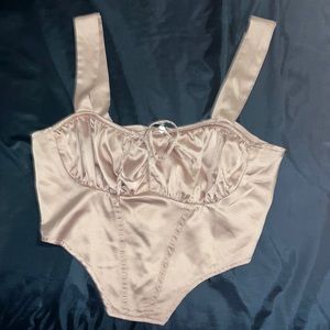 Baby pink, metallic crop top!